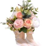 Künstlicher roter Rosen-Blumenstrauß mit Spitzenband, Blätter, Simulationsstrauß für Valentinstag, Hochzeit, Braut, Requisiten, Geschenk