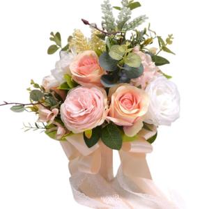 Künstlicher roter Rosen-Blumenstrauß mit Spitzenband, Blätter, Simulationsstrauß für Valentinstag, Hochzeit, Braut, Requisiten, Geschenk
