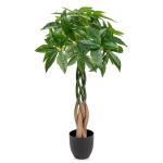 90 cm grote Pachira Aquatica gelukskastanie bonsai in pot, kunstplant als echte kamerplant, decoratieve plant, kunstboom voor kantoor, eetkamer, woonkamer decoratie