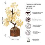 Kristallen Citrien Boom Edelstenen Kristal Boom Decoratie Steen Grote Levensboom Geldboom Kristal Geluksbrenger Boom Houten sokkel Esoterische Geschenken veel geluk