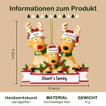 Gepersonaliseerde kersthangers met 2/3/4/5/6/7/8 familienamen - 2023 kunsthars kerstboomversiering gepersonaliseerde familie, partners en vrienden 3