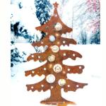 Edelrost decoratie kerstboom massieve bodemplaat handgemaakt kwaliteit Duitsland hoogte 74 cm kerstboom metaal roest dennenboom, kerstdecoratie roest-look, metalen kerstboom groot