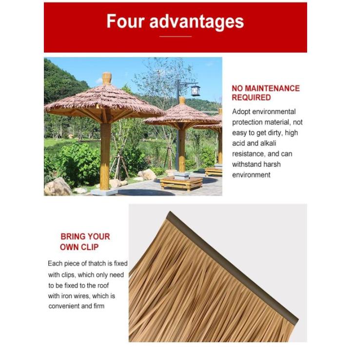 ZJGZDCPHDPB Palm Thatch Roll Künstliche Stroh Kunststoff Künstliche PVC Holzhaus Pavillon Fake Stroh Natürliche Dachdekoration Feuerfest Und Flammenhemmend Thatch Roll—0.5x0.5