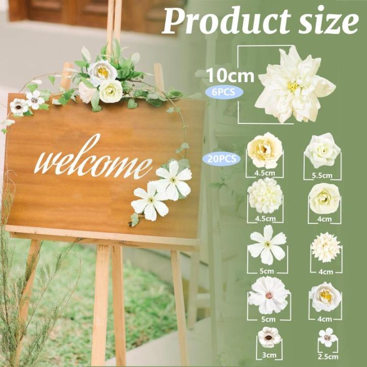 26 stuks hoofden 2-10 cm verschillende soorten, kunstdecoratie, bloemen, mini-kunstbloemkoppen, , , kunstdecoratieve bloemen voor taartdecoratie,