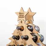 Holz Weihnachtsbaum Alkoholhalter 24 Tage Countdown Adventskalender Erwachsene Advent Weinständer für 24 Mini Flaschen Weihnachten Dekor Countdown Kalender Ständer