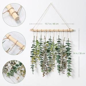 Kunsthangplanten, eucalyptus, bladeren, , eucalyptus, takken, voor tuin, binnen en buiten, kunstdecoratie, woonkamer, slaapkamer (groen-2)