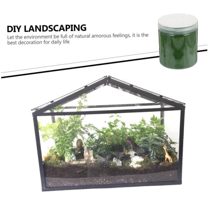 2 Stück 1 Moosrasenpulver Künstliches Dekor Kunstrasen Dekorationen Fee Gefälschtes Gras Zen-gartenzubehör Terrain DIY Grasmodell Blumendekoration Zug Nylon Spielzeugzimmer Anl