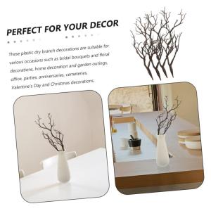 4 stuks Halloween-decoratie takken kunstdennentakken faux tote takken knoppen decoratieve takken tafeldecoratie eettafel kunstmatige geweiboomtakken nep gedroogde takken plastic