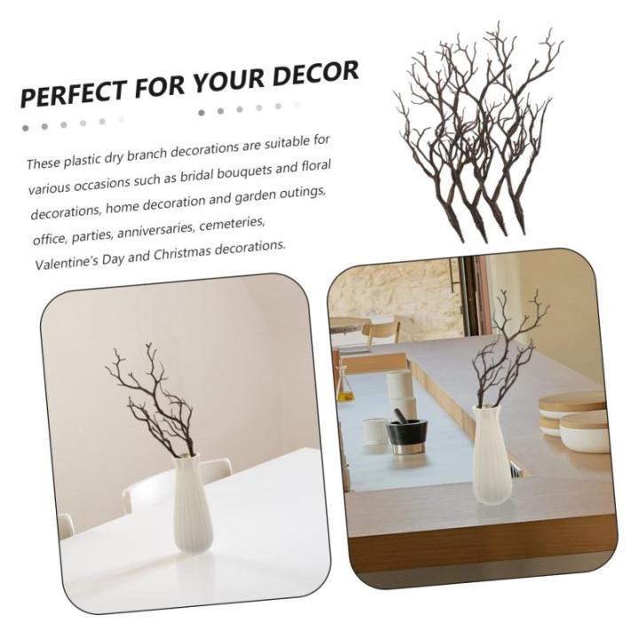 4 stuks Halloween-decoratie takken kunstdennentakken faux tote takken knoppen decoratieve takken tafeldecoratie eettafel kunstmatige geweiboomtakken nep gedroogde takken plastic