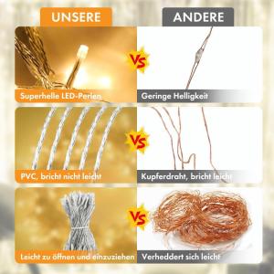 Batterij lichtketting 10 m warm wit
