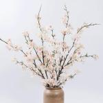 Faux Cherry Blossom Zweige 5pcs 39 Zoll realistische Kirschblütenstiele mit 4 Stielen Seidenkirschblütenblumenzweige für Vase Long Stiele Fake Blumen Vase Arrangements Style11