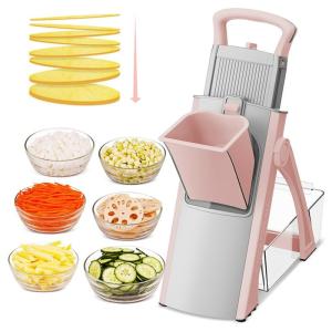 Rotary Cheese Grater Shredder - Kitchen Manual Speed Slicer mit Griff Starke Saugbasis für Kartoffel, Karotte, Gemüse, Nüsse, Zucchini,A