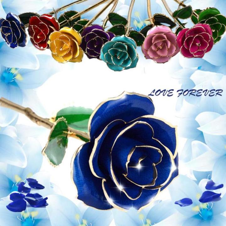 24K Gold Rose Blume vergoldet konservierte Blumen Ornamente Geschenk für Valentinstag