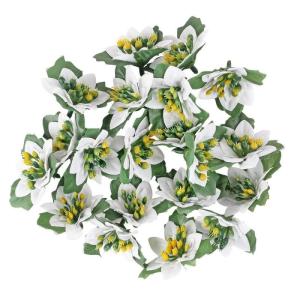 Decoratieve bloemen, , bloemen, verschillende soorten, ca. diameter 4 - 5 cm (kerstster 2 - wit - 20 stuks)