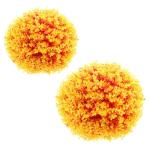 4 Stück Eukalyptus-grasball Künstlicher Eukalyptusbaum Runde Künstliche Pflanzenkugeln Kunstpflanze Buchsbaum Formschnitt Kugeln Topiary-Kugeln Faux-laubkugeln Plastik Orange