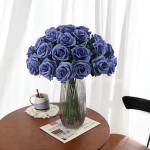 10 stuks groene roos kunstbloem, realistische bloesemrozen, echte touch zijden roos enkele nepbloem lange steel boeketten voor thuis bruiloft feestdecoratie (10 stuks, groen)