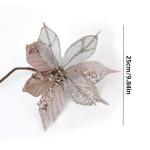 3 Pcs Silber Ornamente Für Weihnachtsbaum, Weihnachten Weihnachtsstern Künstliche Blumen Dekorationen, für Weiß Silber Weihnachtsbaum Wreaths Floral Geschenk Winter Hochzeit Ur