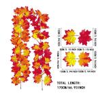 Künstliche Hängepflanzen Simuliertes Ahornblatt Rattan Blumengirlande Deko Blumenranke Künstliche Pflanzen Hängend für Halloween Weihnachten Thanksgiving Hochzeit Party Dekora
