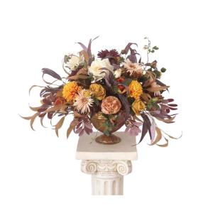 Kunstblumen Künstliche Blumen als Herzstück – Vintage-Rosenblumen-Arrangement-Dekoration, fühlt Sich echt an, künstlich im Topf für Zuhause für jeden Anlass