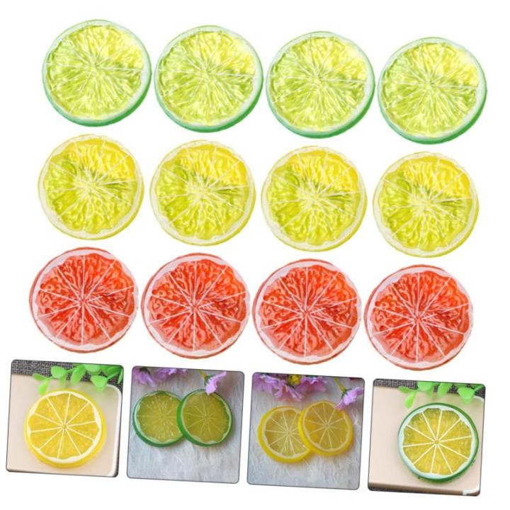 45 STK Nachahmung Einer Zitronenscheibe Realistische Zitronenscheiben Fotografie Obstscheiben Gefälschter Zitronenblock Simulation Von Fruchtscheiben Obstscheiben Prop PVC