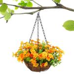 Künstliche Hängende Blumen Für Den Außenbereich – Hängende Blumenkörbe Für Draußen, Hängender Gänseblümchenkorb-Blumentopf | Künstlicher Hängender Blumenkorb Für Zu