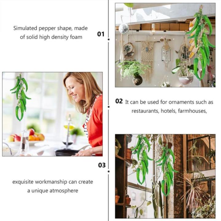 2 Sätze 2 Sets Künstliche Pfeffer Zimmerpflanzen Weihnachtspaprika Künstliche Pflanzen Pfeffer Dekor Bauernhaus Dekor Künstliche Innenpflanzen Chili Pfeffer 4 Saiten * 2