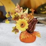 Halloween-Kürbisse, Ahornblätter, Ornament, Herbsternte, Dekor, neuartiges dekoratives Handwerk, Esstisch-Mittelstück für Geschäft und Büro, Style B