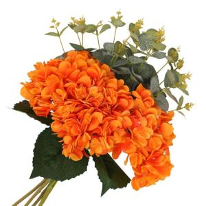 6 stuks zijden hortensia kunstbloemen realistische hortensia bloemen boeket voor bruiloften party kantoor thuisdecoratie (oranje)