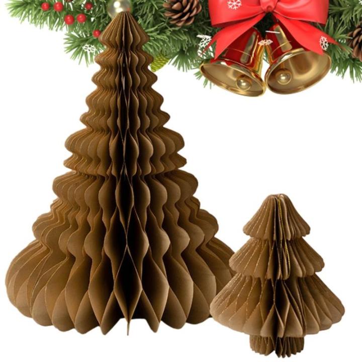 Waben Weihnachtsschmuck, 2 STÜCKE Desktop Weihnachtsbaum Ornament, Weihnachtsbaum-Dekoration Mit Mehrschichtiger Textur Für Weihnachtsfoto-Requisiten, Partydekoration