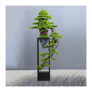 Künstlicher Bonsai-Baum Große künstliche Bonsai-Welcome-Kiefer, simulierte Topfpflanze, dekorativer Bonsai mit Blumenständer, Boden-Fake-Baum-Topf-Ornamente Künstliche Bäume 