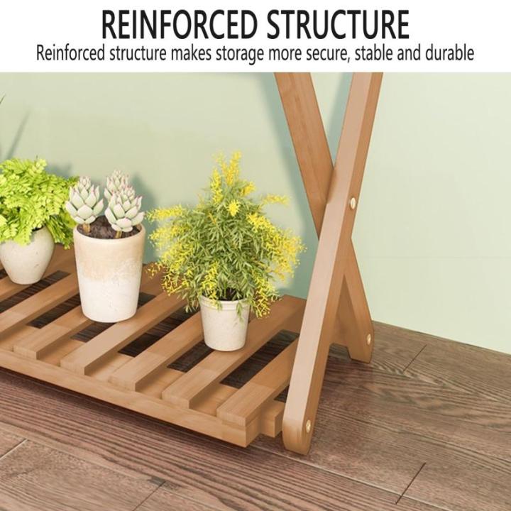 Blumenständer Mit 2 Ebenen, Blumentopfständer, Pflanzenleiter Für Draußen, Mehrstufiger Pflanzenständer Für Zuhause, Terrasse, Rasen, Garten, Balkon (C,47x25x70cm)