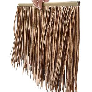 Simulatie strobaksteen dak kunststro dak, PE-materiaal, geen onderhoud is gemakkelijker, voor Tiki-bar-tuinen, terraspak, Mgazebos-muur (maat: 6 stuks, kleur: chocoladekleur)