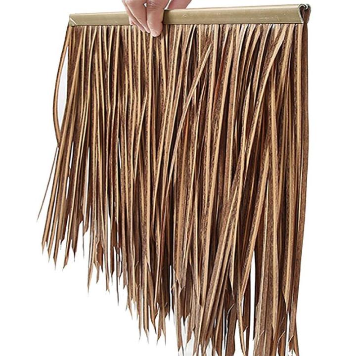 Simulatie strobaksteen dak kunststro dak, PE-materiaal, geen onderhoud is gemakkelijker, voor Tiki-bar-tuinen, terraspak, Mgazebos-muur (maat: 6 stuks, kleur: chocoladekleur)