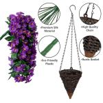 Kunstzijde hangende bloemen plantenmand voor lente zomer buiten buiten veranda decoratie, UV-bestendige nep nep wit ochtendglorie lange wijnstokken realistisch voor thuis balkon tu
