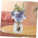 1 Satz Simulierte Vasenornamente Hochzeitsfeier Blumendekor Blumenstraußdekoration Zum Selbermachen Zarte Simulierte Blumen Blumenrequisite Gefälschte Blumen Keramikvase Holz