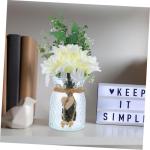 1 Satz Simulierte Vasenornamente Künstliche Blumen mit Vase Dekoration für Zuhause Dekoration für Feiern Hochzeitsdekoration zarte Hochzeitsfeier Blumendekor Seidentuch