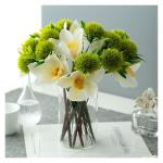 Kunstblumen Modernes nordisches Kunstblumenarrangement – ​​Glas, Silikagel und PU, Elegantes Dekor für Wohnzimmer, Esstische für jeden Anlass