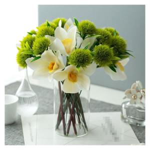 Kunstblumen Modernes nordisches Kunstblumenarrangement – ​​Glas, Silikagel und PU, Elegantes Dekor für Wohnzimmer, Esstische für jeden Anlass