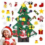 Filz Weihnachtsbaum Set DIY Filz Weihnachtsbaum Set Falt Filz Weihnachtsbaum Dekoration DIY Filz Deko Weihnachtsbaum Für Kinder mit Abnehmbaren Hängenden Ornamenten für Home/Tü