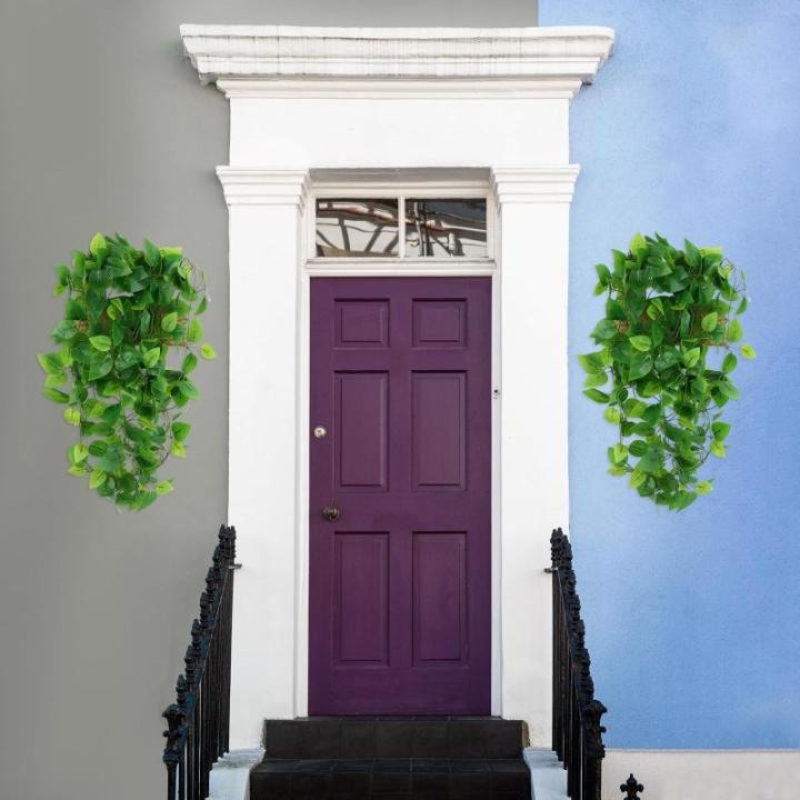 2 stuks hangende , , plastic groene plant, hangend, 105 cm, namaakklimop, plastic planten voor binnen en buiten, balkon, bruiloft, tuin, wanddecoratie