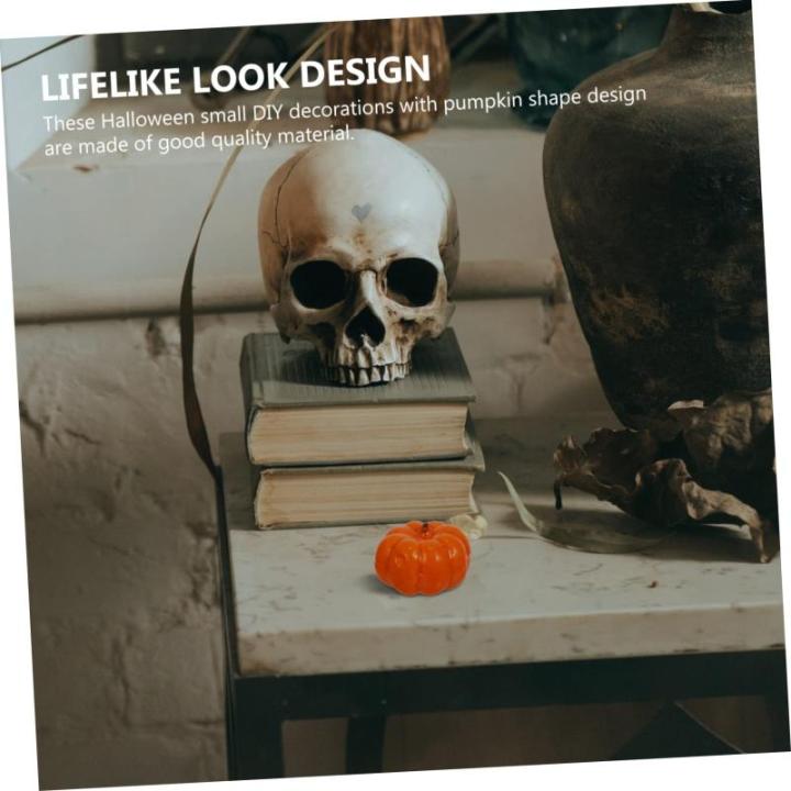 400 STK Kürbis Dekoration Halloween-miniaturen Halloween-tischdekorationen Orangefarbenes Dekor Dekorative Kürbisse Falsches Obst Künstlicher Herbstkürbis Fälschung Zinn Pu-kl