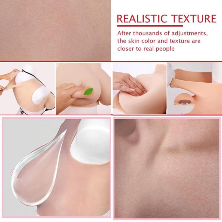 Borstprothesen Katoen Gevuld C Cup Realistische snit Natuurgetrouwe Fake Breasts Gevuld met Siliconen voor Crossdressers en Mastectomie Borst Enhancer 1 Bruin
