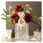 Kunstblumen Nordic Light Luxus-Kunstblumen in moderner Glasflasche – Elegante Blumendekoration, 14,5 x 40 cm für das Wohnzimmer für jeden Anlass