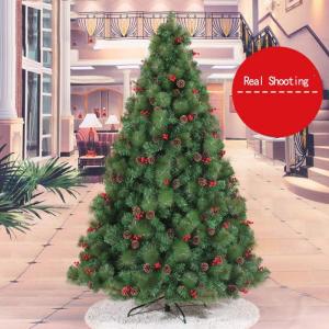 geschmückter künstlicher Weihnachtsbaum, komplett aus tannenholz, mit tannenzapfen aufklappbar, Weihnachtsbaum-metallständer für saisonale Feiertage – grün, 7,8 fuß, das Ne