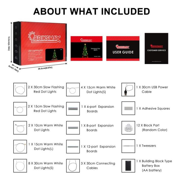 Led-verlichtingsset voor LEGO-40573 kerstboom - compatibel met Lego bouwstenen model - exclusief de Lego-set