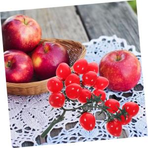 12 STK Simulierte Kirschtomaten Kirschtomatenmodell Gefälschte Kirschtomaten Schmücken Mini-Cherry-Tomaten Simulation Kirschtomaten Zuhause Gefälschte Fruchtstütze PVC Rot