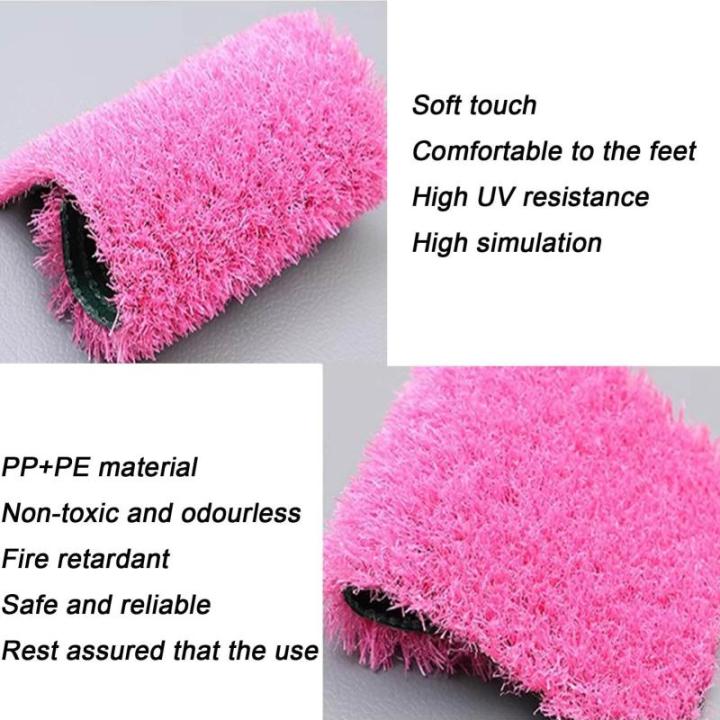 Kunstrasen, Kunstrasen, 2,5 cm Florhöhe, Grasteppich mit Entwässerungslöchern, Kunstrasenmatte, verschleißfeste, rutschfeste Gartenrasenrolle für Haustierspielplätze (Farbe: 