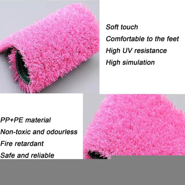 Kunstrasen, Kunstrasen, 2,5 cm Florhöhe, Grasteppich mit Entwässerungslöchern, Kunstrasenmatte, verschleißfeste, rutschfeste Gartenrasenrolle für Haustierspielplätze (Farbe: 
