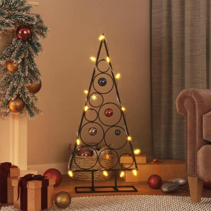 Metall Weihnachtsbaum für Dekorationen, Christbaum mit Ständer, Platzsparend DIY Dekoration, Weihnachtsschmuck Weihnachtsdeko, Schwarz 90cm