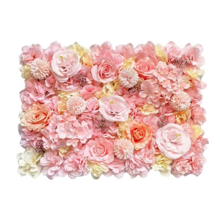 Künstliche Blumen-wandpaneele, Für Hochzeiten, Partys, Arrangements, Draußen, Drinnen, Gartenzaun, Hintergrund, Wanddekoration (rosa, 23,62 X 15,75 Zoll)(Color:16pcs)